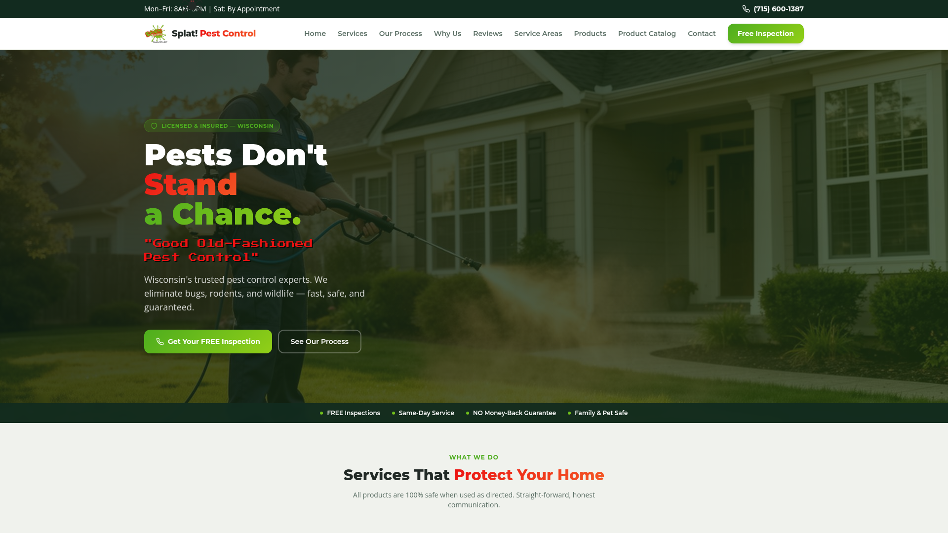 Splat! Pest Control new modern website by Bryan